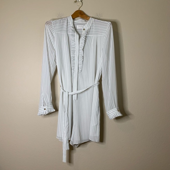 27 NWOT Zimmermann White Striped Ruffle Jumpsuit Romper 10 - Picture 7 of 14